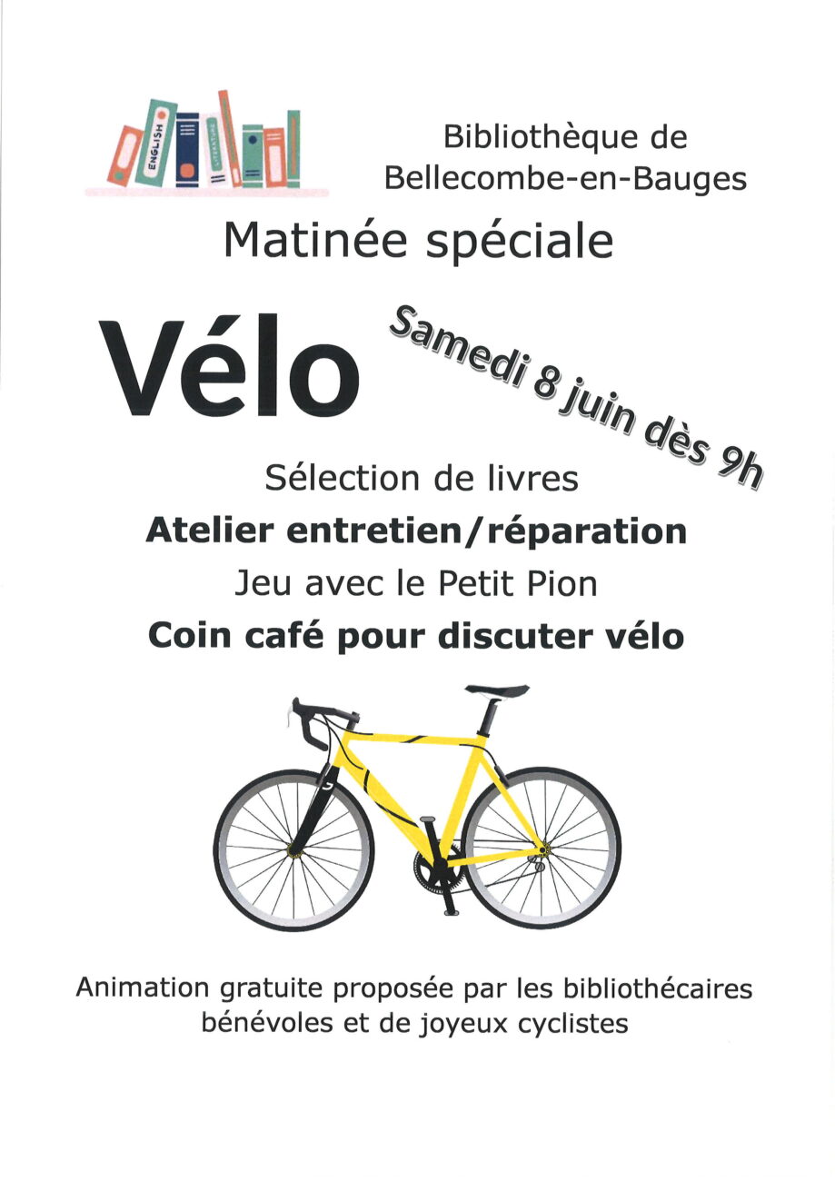 Animation Bibliothèque samedi 8 juin « Autour du vélo »