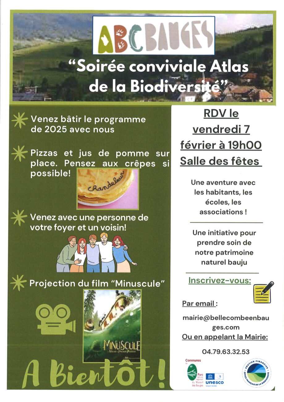 Soirée Atlas Biodiversité Communal – vendredi 7 février 2025